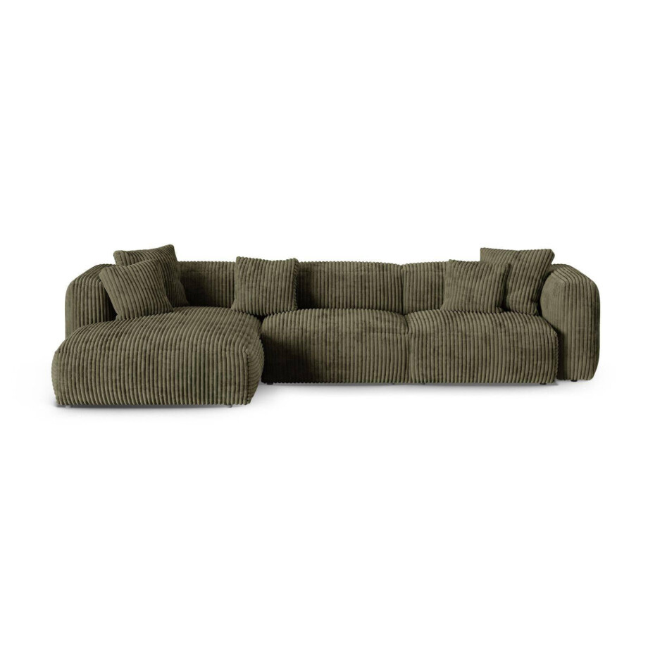 Modulaire hoekbank Martina links ribstof | Micadoni Home afbeelding 1