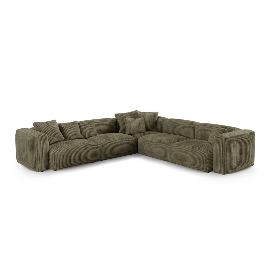 Modulaire hoekbank Martina ribstof | Micadoni Home afbeelding 1