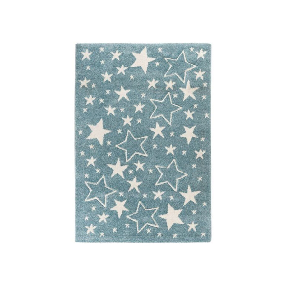 KAYOOM Kinder vloerkleed (Sterren blauw, 80cm x 150cm) afbeelding 1