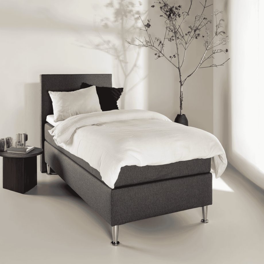 Nohr Bed 'Jacquise' 90 x 200cm, kleur Donkergrjis afbeelding 1