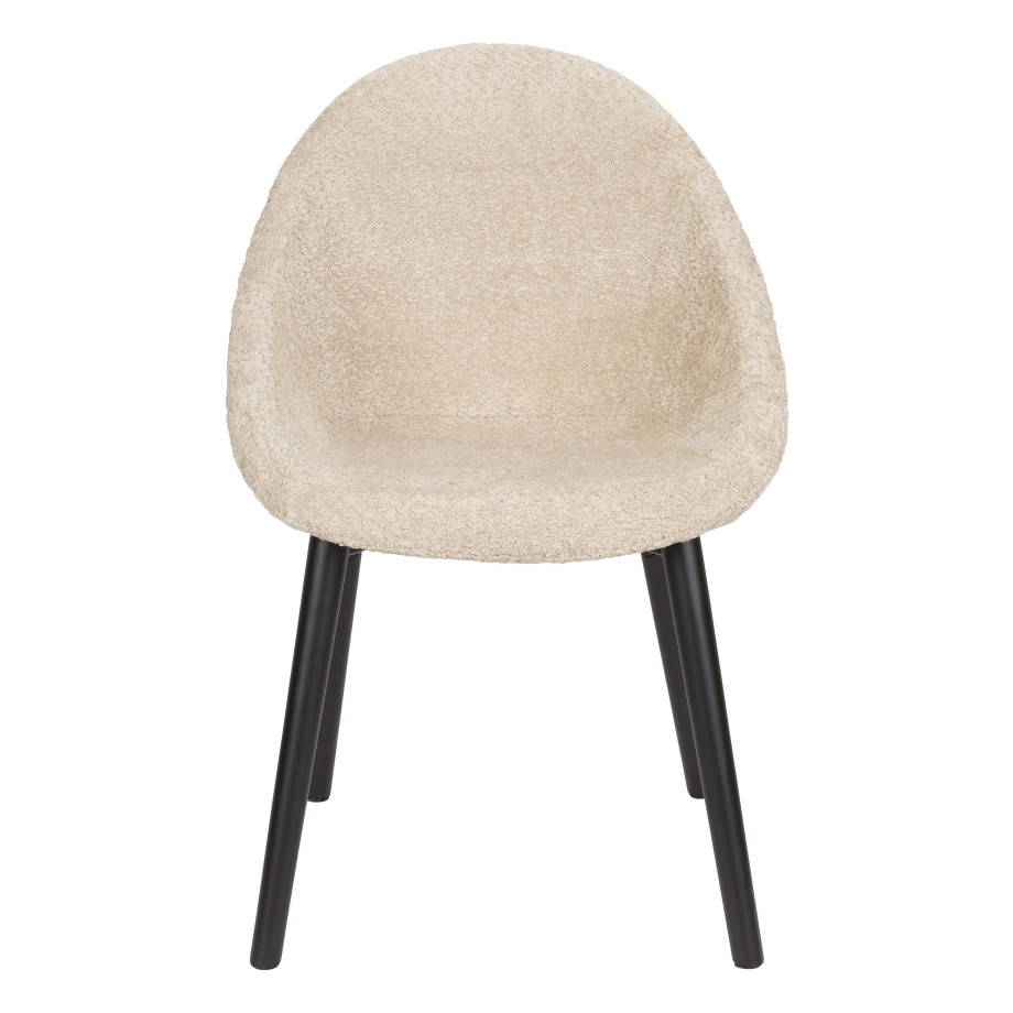 Dutchbone Eetkamerstoel 'Fenna' Bouclé, kleur Beige afbeelding 1
