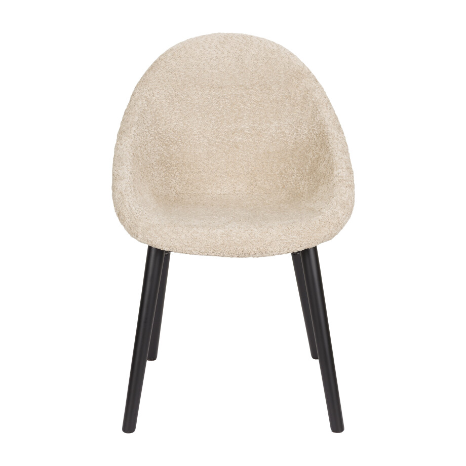 Dutchbone Eetkamerstoel 'Fenna' Bouclé, kleur Beige afbeelding 1