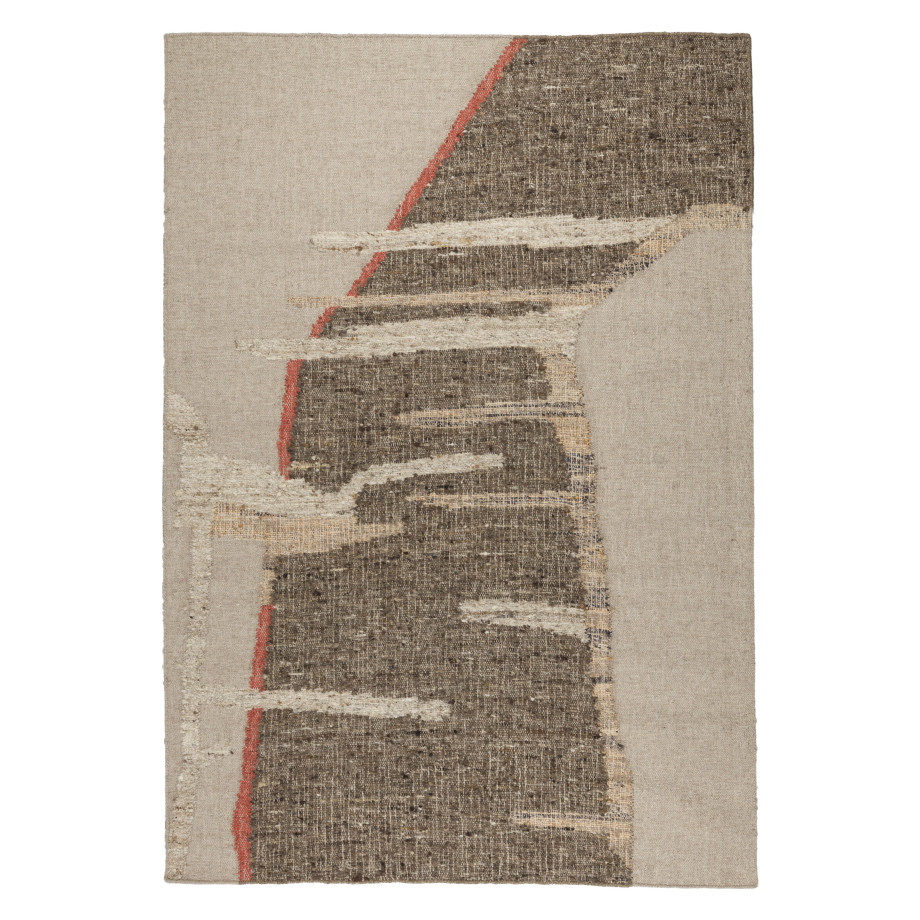 Dutchbone Vloerkleed 'Briton' Wol en jute, 200 x 300cm, kleur Beige afbeelding 