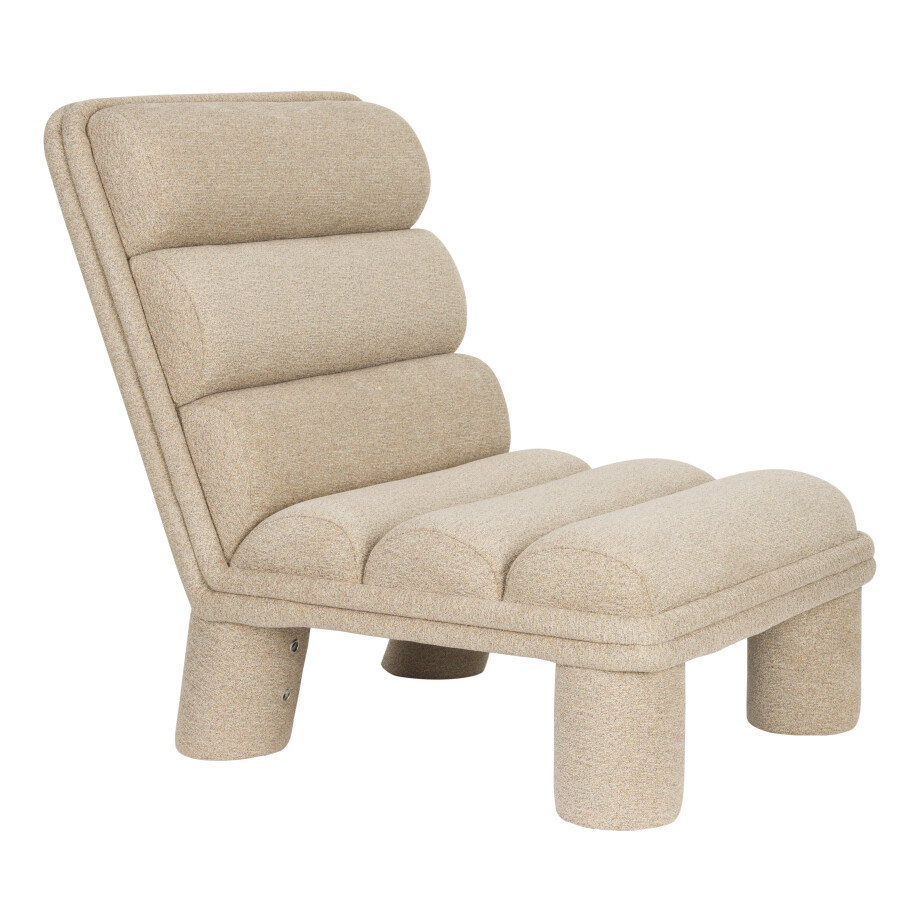 Dutchbone Fauteuil 'Fern' Bouclé, kleur Beige afbeelding 1