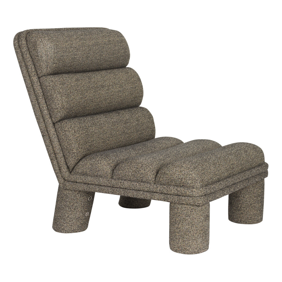 Dutchbone Fauteuil 'Fern' Bouclé, kleur Grijs afbeelding 1