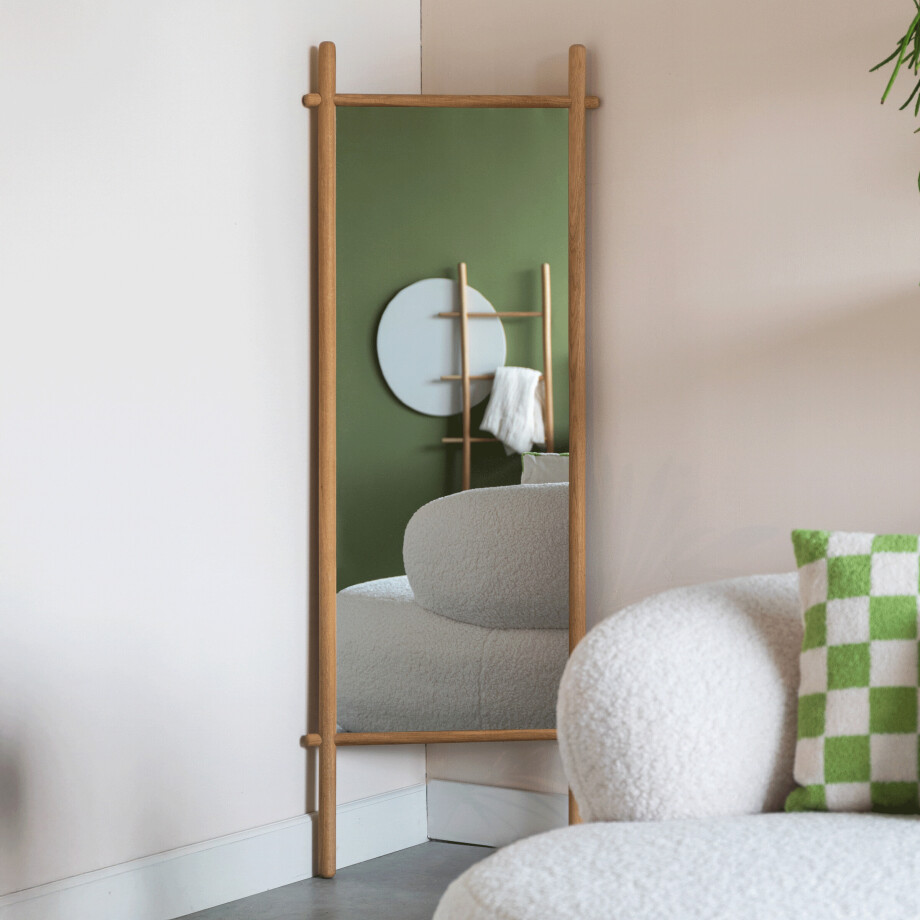 ZILT Staande Spiegel 'Ej' Eikenhout, 160 x 58cm, kleur Naturel afbeelding 1