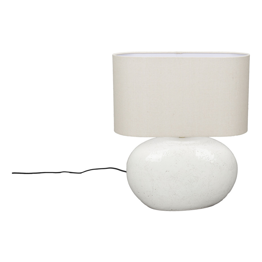 Dutchbone Tablelamp 'Hailey' Linnen en keramiek, 50cm afbeelding 