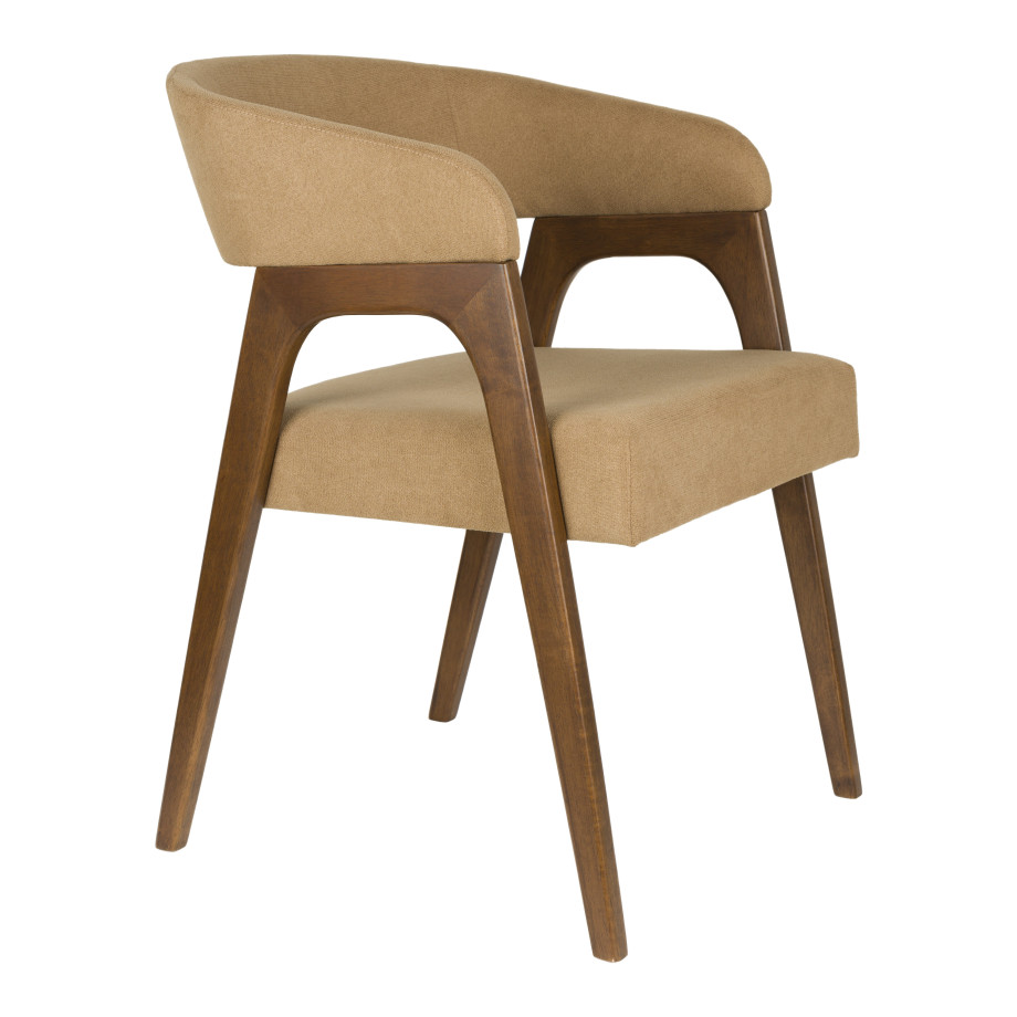 Dutchbone Eetkamerstoel 'Adamello' Essenfineer en stof, kleur Beige afbeelding 1
