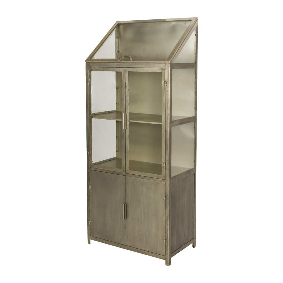 Dutchbone Vitrinekast 'Monviso' 151 x 64cm, kleur Goud Dutchbone Vitrinekast 'Monviso' 151 x 64cm, kleur Goud afbeelding