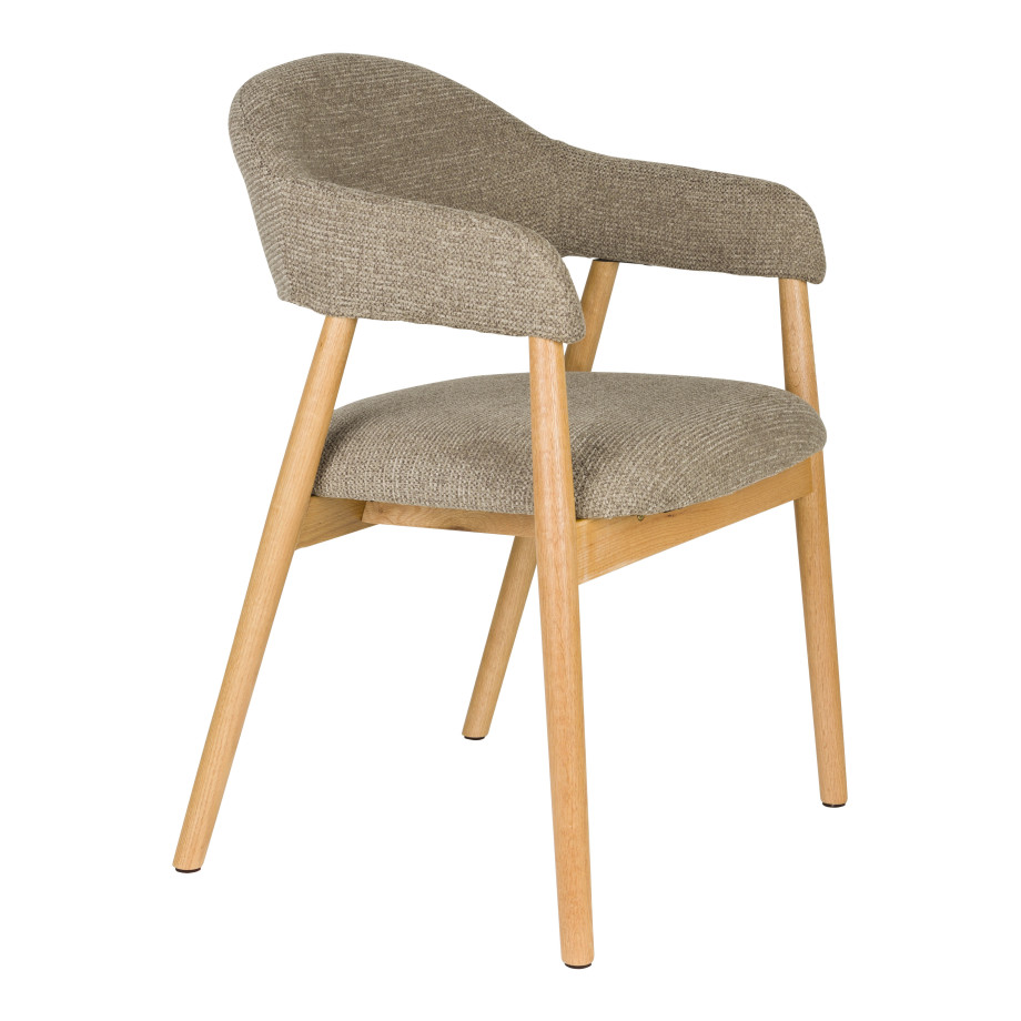 ZILT Eetkamerstoel 'Shenae' Bouclé, kleur Donkerbruin ZILT Eetkamerstoel 'Shenae' Bouclé, kleur Donkerbruin afbeelding 1