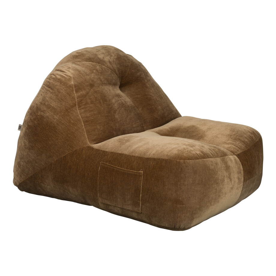 Dutchbone Zitzak 'Tombag' Velvet, kleur Cognac afbeelding 1