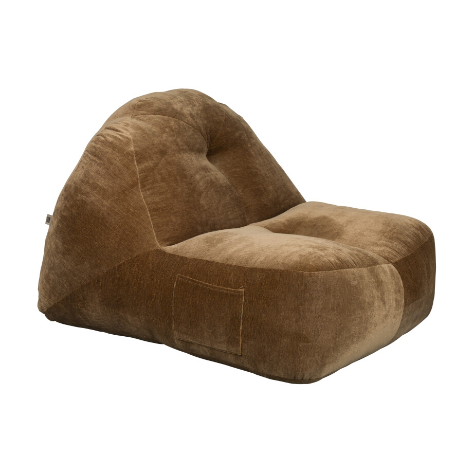 Dutchbone Zitzak 'Tombag' Velvet, kleur Cognac afbeelding 1