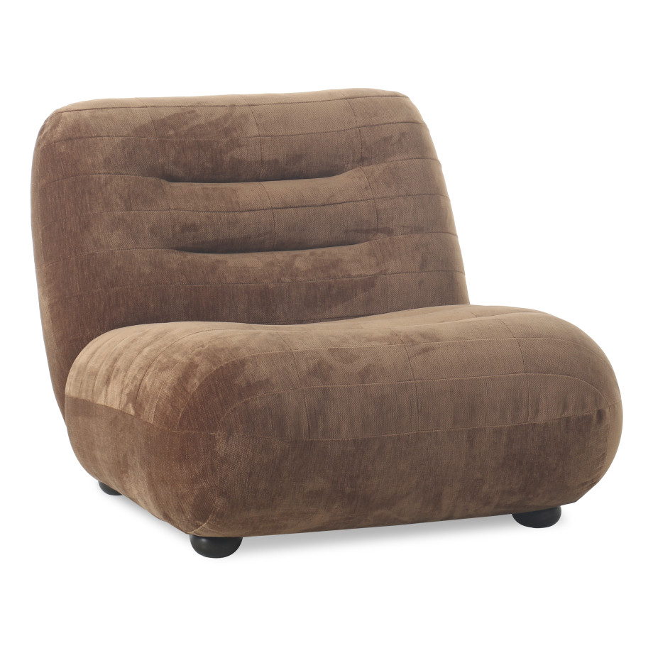 Dutchbone Fauteuil 'Wyatt' Velvet, kleur Cognac afbeelding 1