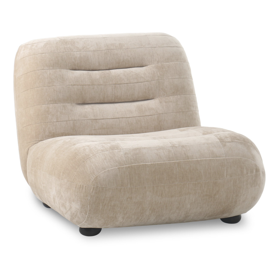 Dutchbone Fauteuil 'Wyatt' Velvet, kleur Beige afbeelding 1