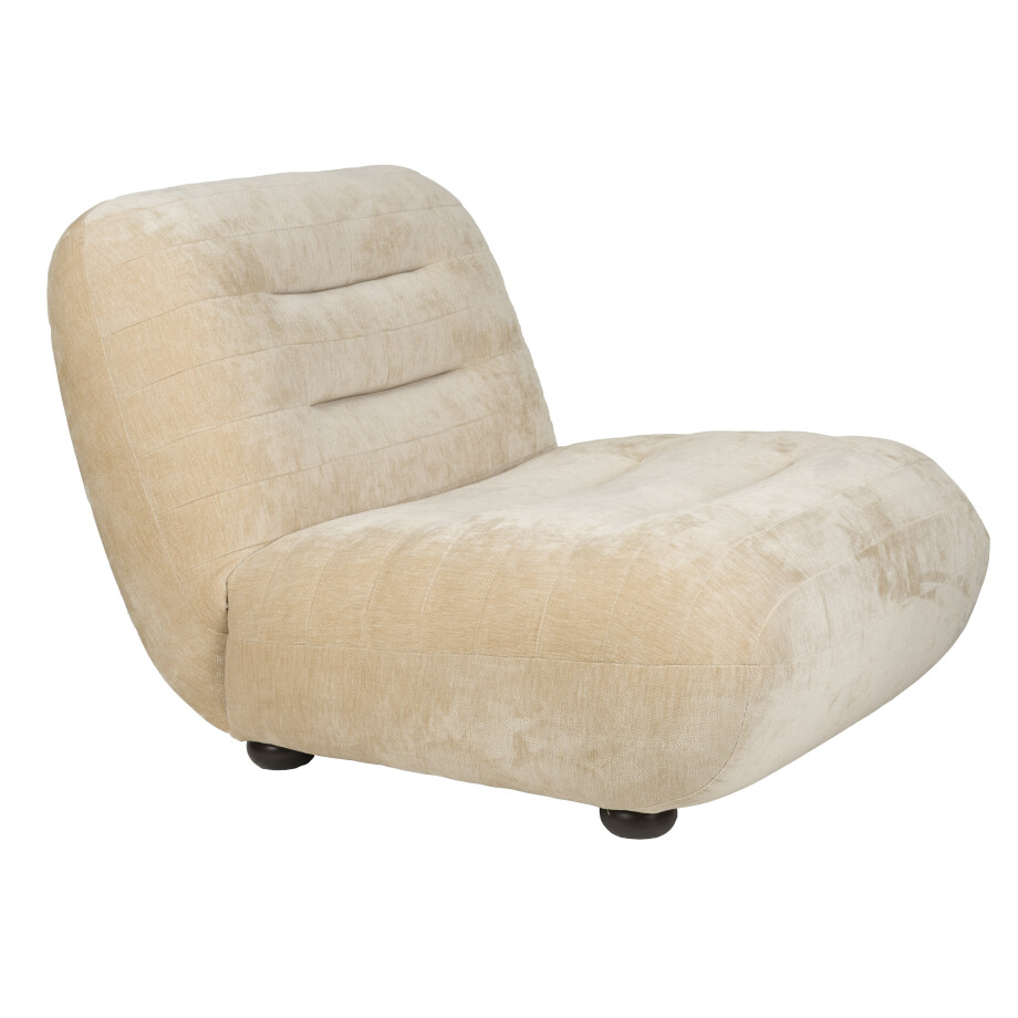 Dutchbone Fauteuil 'Wyatt' Velvet, kleur Beige afbeelding 1