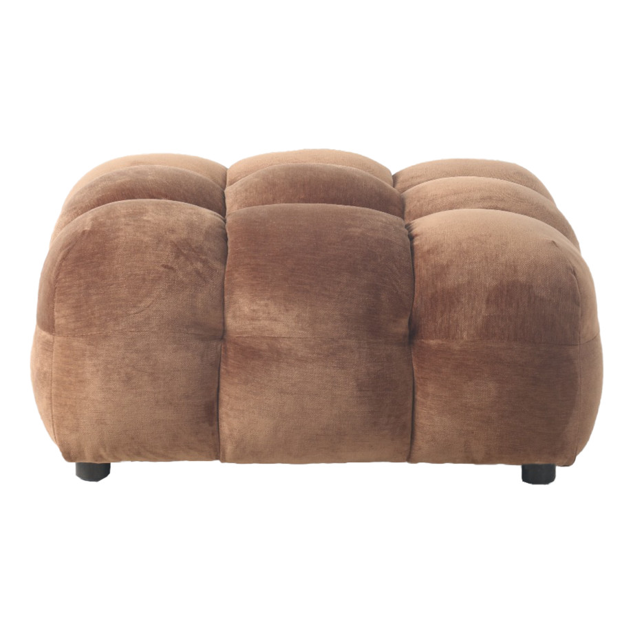 Dutchbone Hocker 'Hackman' Velvet, kleur Cognac afbeelding 1