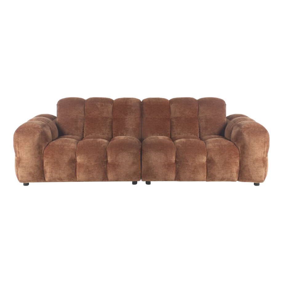 Dutchbone 3-zits Bank 'Hackman' Velvet, kleur Cognac afbeelding 1