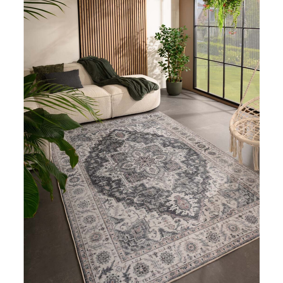 Vintage buitenkleed - Valenca Brio grijs 200x290 cm afbeelding 1