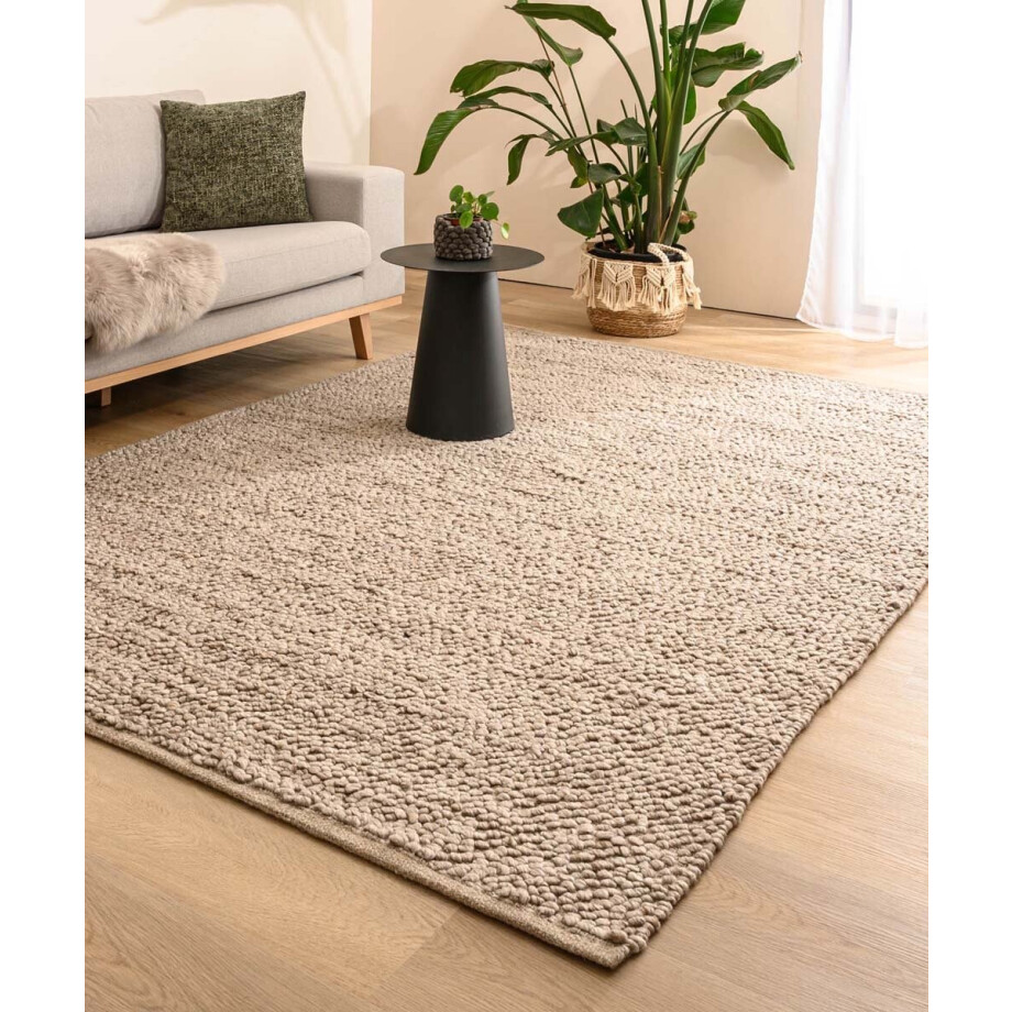 Wollen vloerkleed - Agder beige 140x200 Wollen vloerkleed - Agder beige 140x200 afbeelding 1