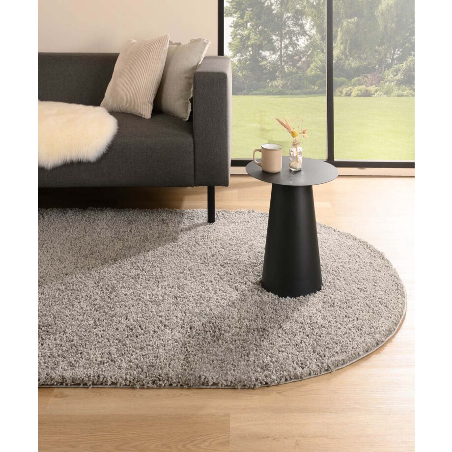 Ovaal hoogpolig vloerkleed shaggy Trend effen - lichtgrijs 240x340 cm Ovaal hoogpolig vloerkleed shaggy Trend effen - lichtgrijs 240x340 cm afbeelding 1