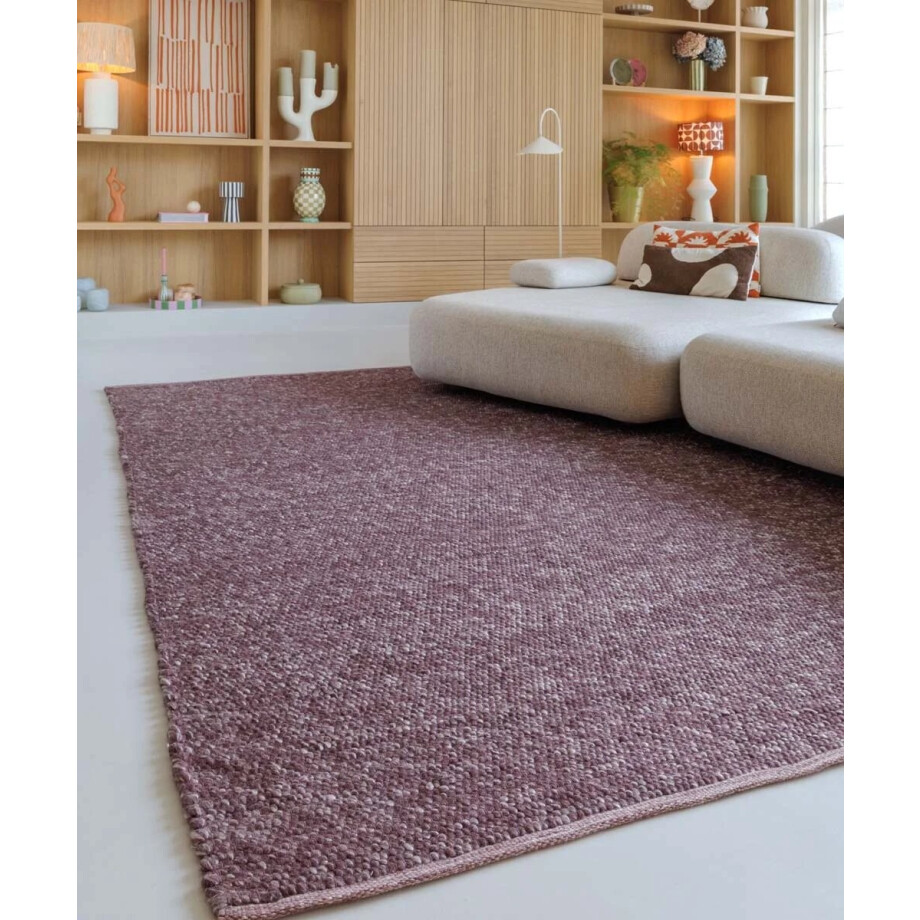 Wollen vloerkleed - Silvull bordeauxrood 200x300 cm Wollen vloerkleed - Silvull bordeauxrood 200x300 cm afbeelding 1