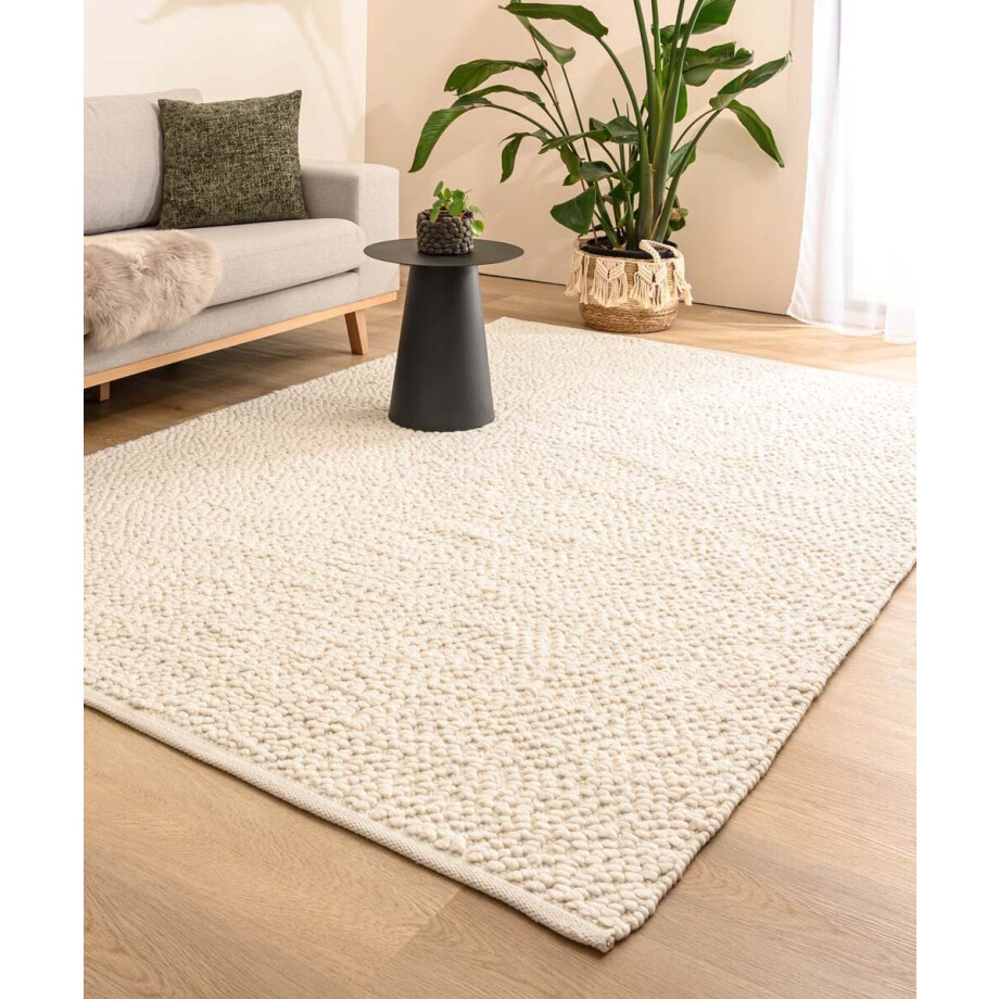 Wollen vloerkleed - Agder wit 200x300 afbeelding 1