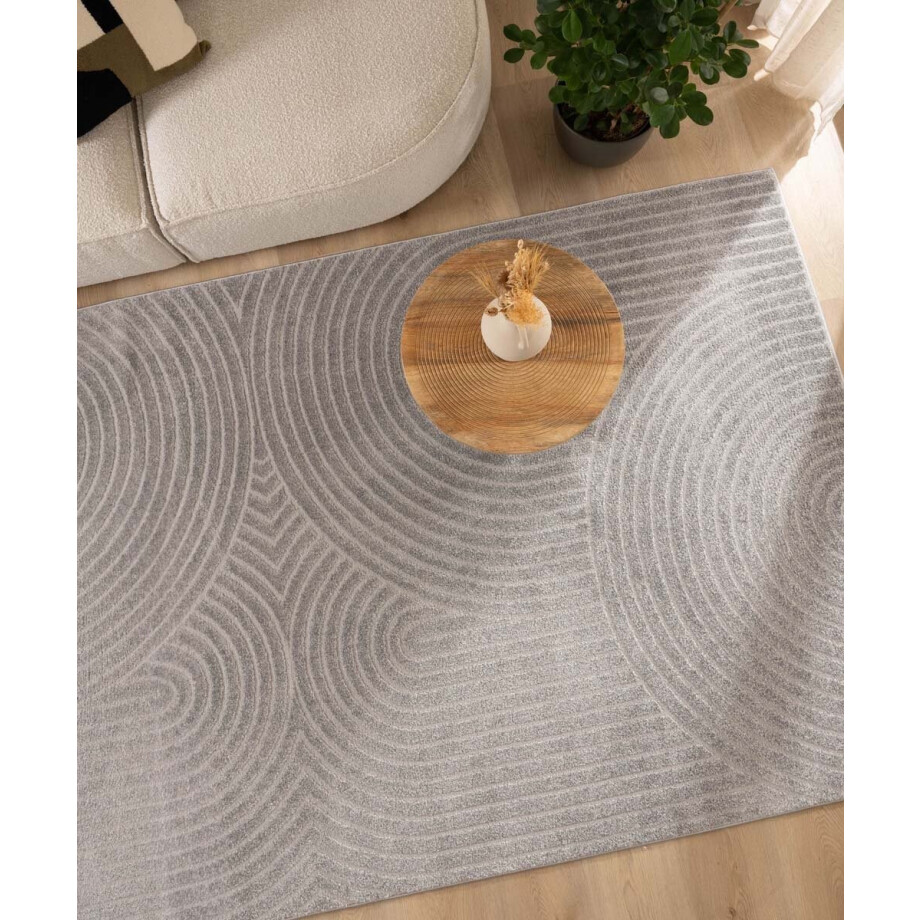 Scandinavisch vloerkleed - Contour Curve grijs 300x400 cm Scandinavisch vloerkleed - Contour Curve grijs 300x400 cm afbeelding 1
