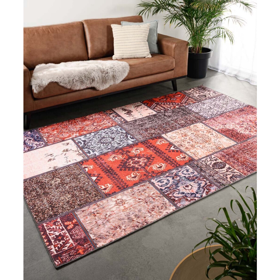 Patchwork vloerkleed - Fade No.1 rood/multi 230x330 cm Patchwork vloerkleed - Fade No.1 rood/multi 230x330 cm afbeelding 1