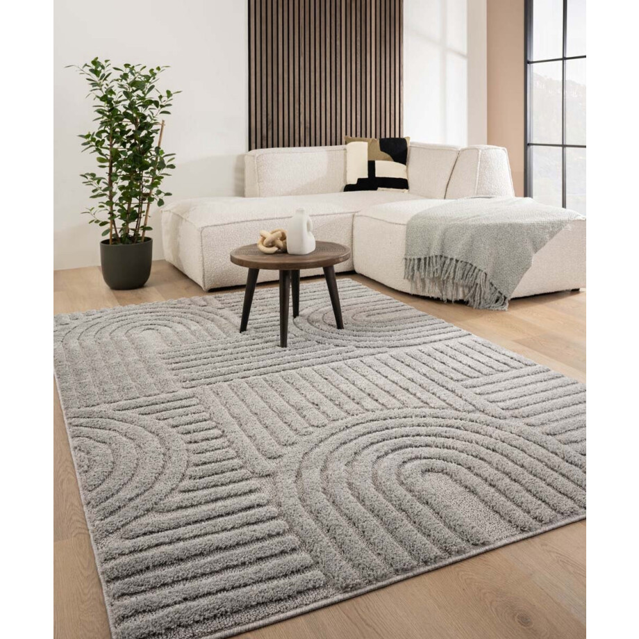 Scandinavisch vloerkleed - Arc Bend lichtgrijs 300x400 cm Scandinavisch vloerkleed - Arc Bend lichtgrijs 300x400 cm afbeelding 1