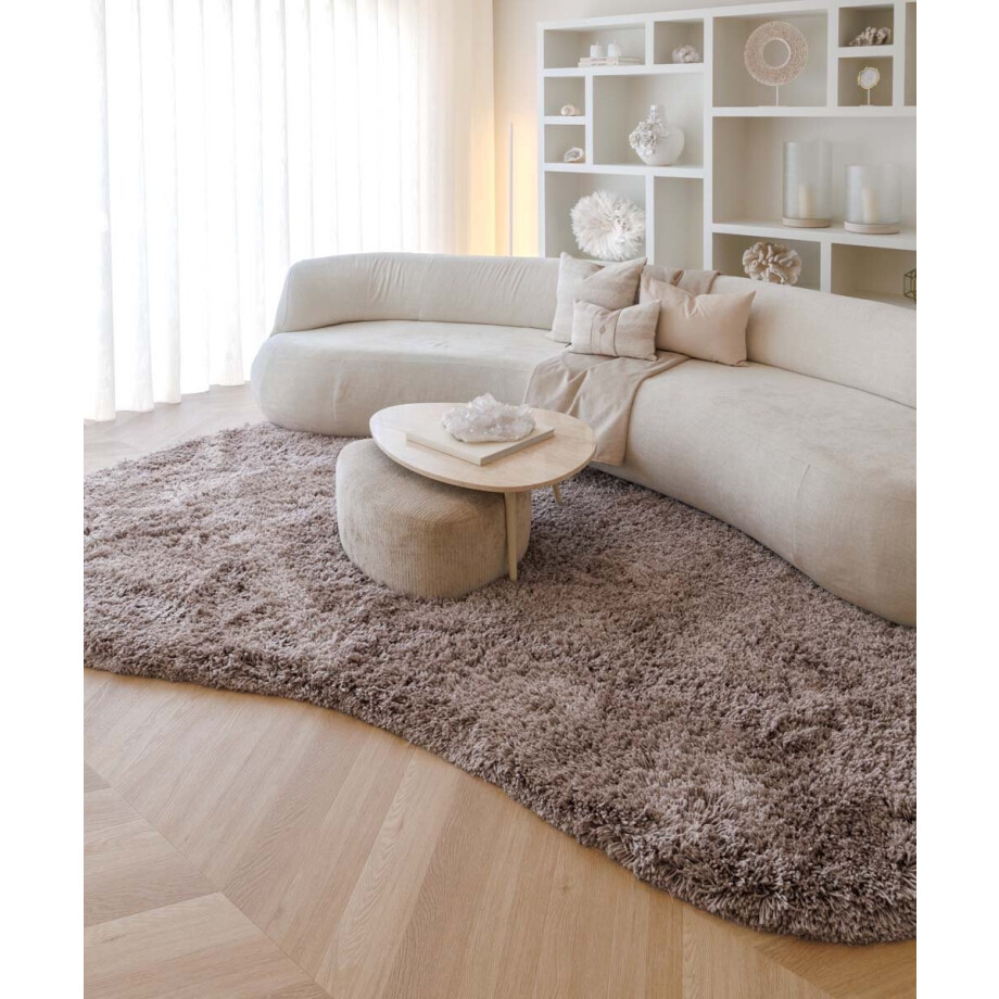 Organisch vloerkleed shaggy - Sveve zandkleur 240x360 cm afbeelding 1
