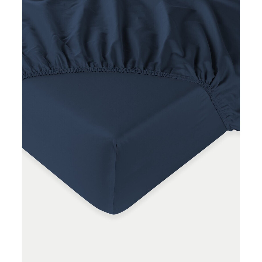 DOUXE Hotel Hoeslaken Egyptisch Katoen Satijn 400TC - Harbour Blue - 200x200 cm - Extra hoge hoek tot 45cm afbeelding 1