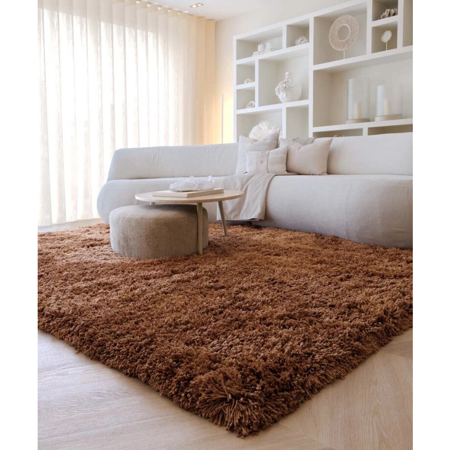 Shaggy vloerkleed - Sveve cognac 200x300 cm afbeelding 1