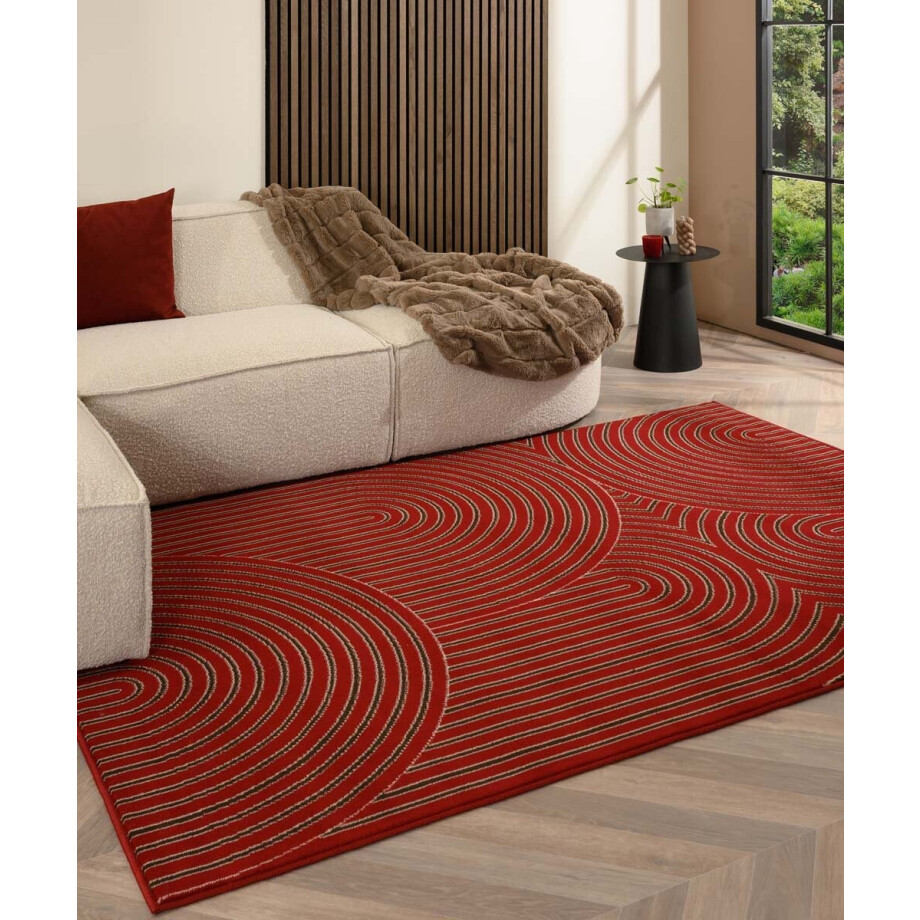 Japandi vloerkleed - Ease Akira rood 160x230 cm Japandi vloerkleed - Ease Akira rood 160x230 cm afbeelding 1