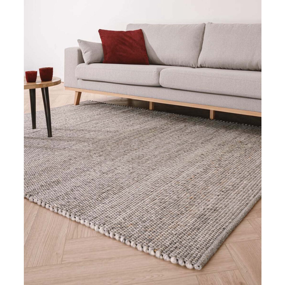 Wollen vloerkleed Lett - lichtgrijs 160x230 cm afbeelding 1