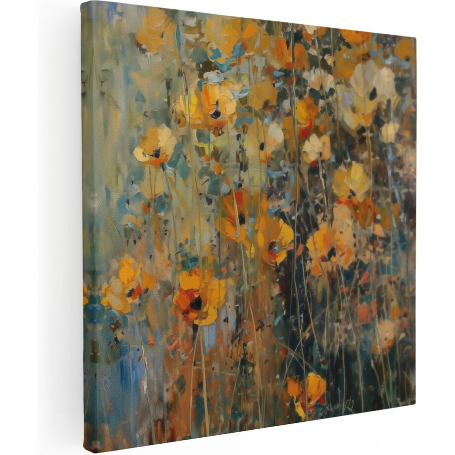 Artaza Canvas Schilderij Kunstwerk van Gele Klaprozen in een Veld - 80x80 - Groot - Foto Op Canvas - Canvas Print Artaza Canvas Schilderij Kunstwerk van Gele Klaprozen in een Veld - 80x80 - Groot - Foto Op Canvas - Canvas Print afbeelding 1