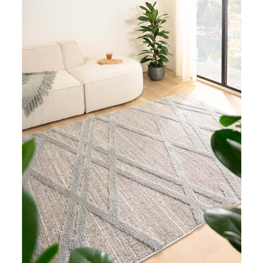 Scandinavisch vloerkleed - Fjord Drom grijs 120x170 cm Scandinavisch vloerkleed - Fjord Drom grijs 120x170 cm afbeelding 1
