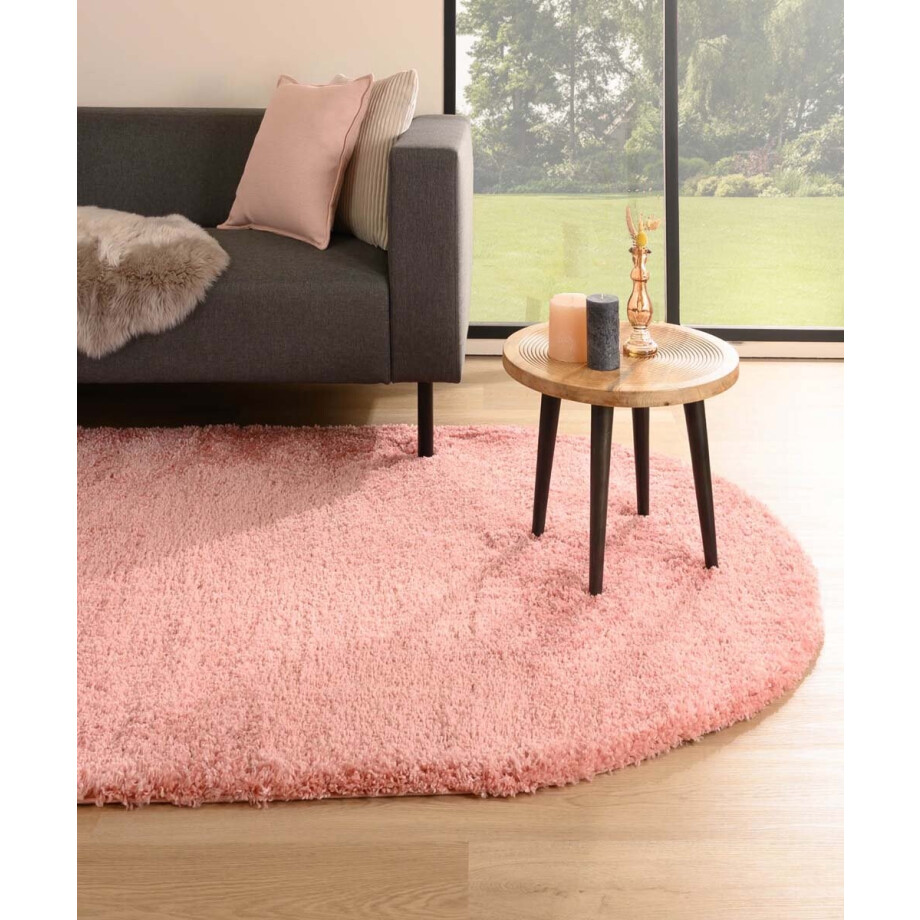 Vloerkleed ovaal hoogpolig - Cozy Shaggy roze 300x400 cm afbeelding 1