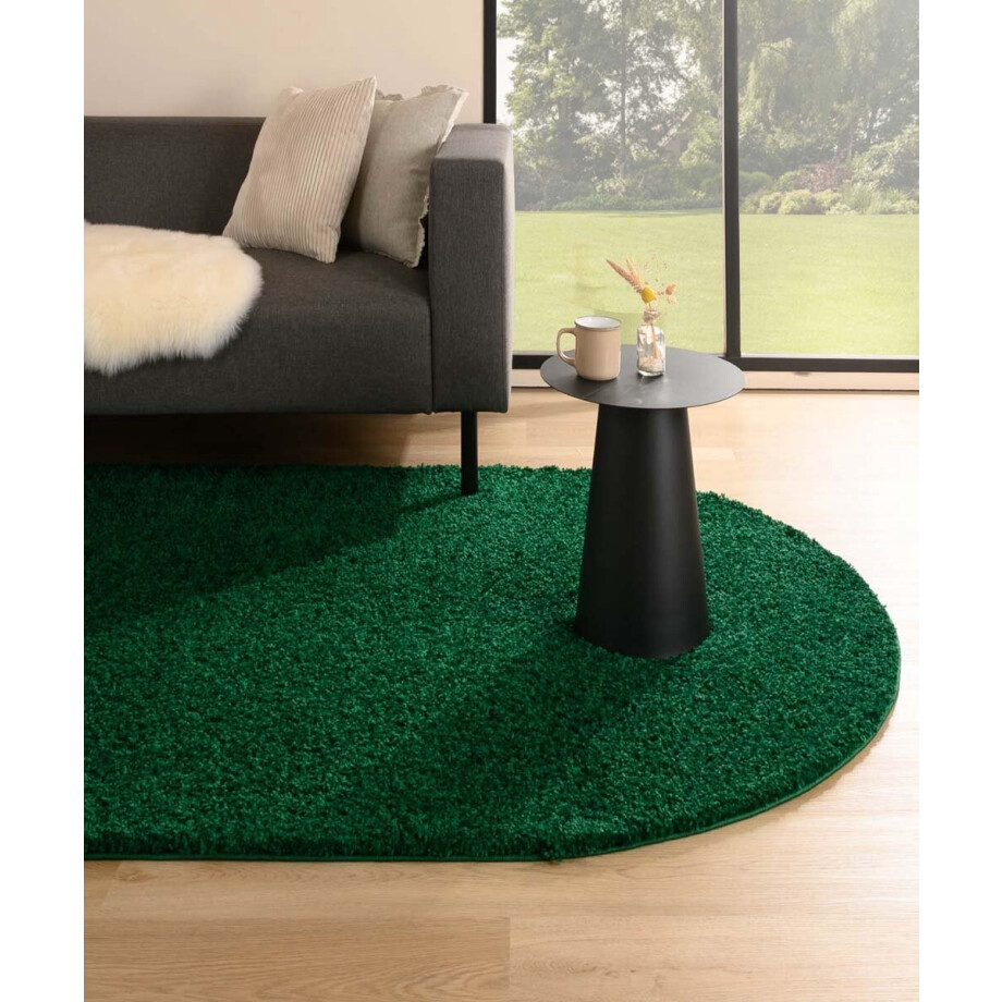 Ovaal hoogpolig vloerkleed shaggy Trend effen - jade 240x340 cm Ovaal hoogpolig vloerkleed shaggy Trend effen - jade 240x340 cm afbeelding 1