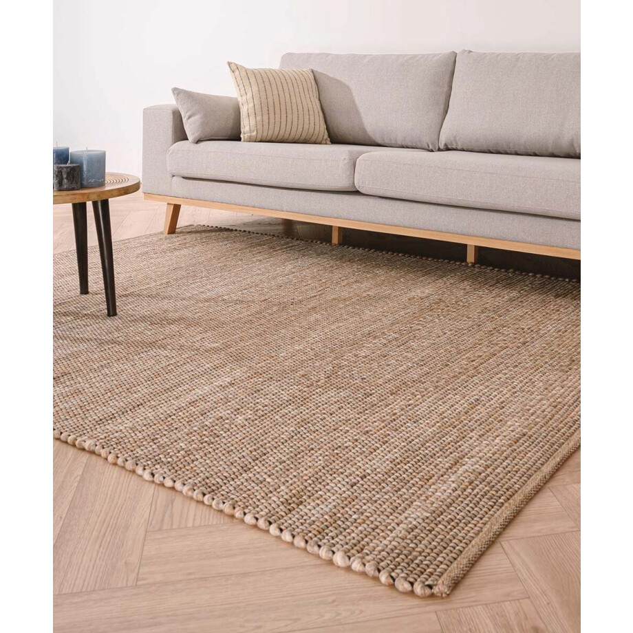 Wollen vloerkleed Lett - beige 90x160 cm afbeelding 1