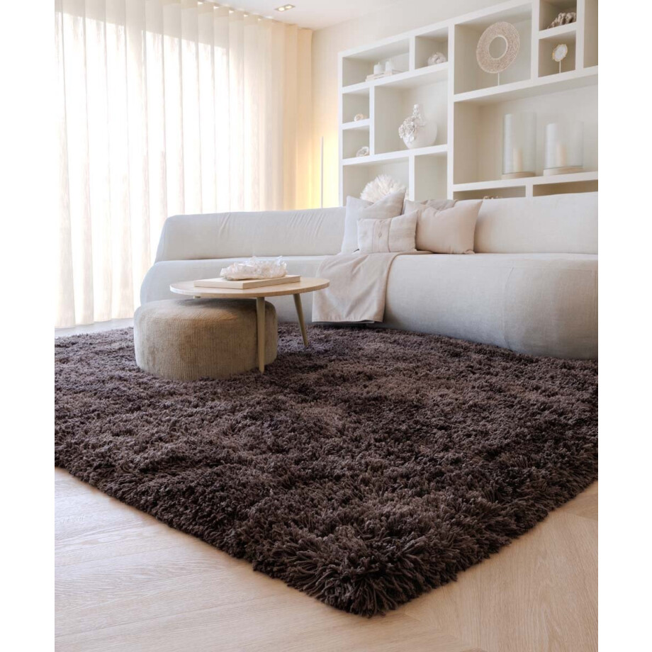 Shaggy vloerkleed - Sveve bruin 160x230 cm afbeelding 1