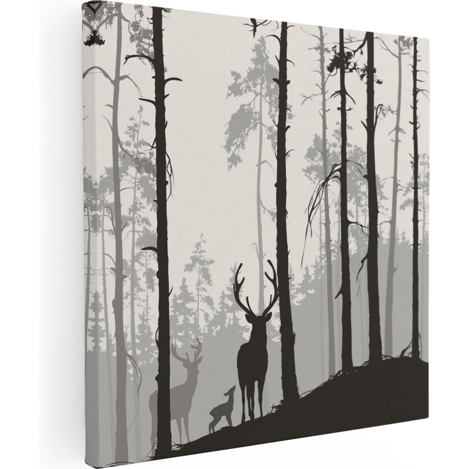 Artaza Canvas Schilderij Hert - 70x70 cm - Wanddecoratie Bos - Muurdecoratie Herten Silhouet - Schilderijen Op Canvas Artaza Canvas Schilderij Hert - 70x70 cm - Wanddecoratie Bos - Muurdecoratie Herten Silhouet - Schilderijen Op Canvas afbeelding 1