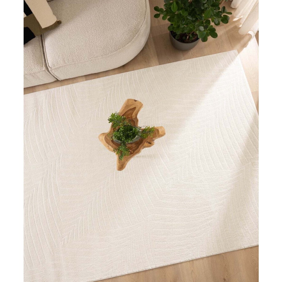 Scandinavisch vloerkleed - Contour Leaf crème 300x400 cm Scandinavisch vloerkleed - Contour Leaf crème 300x400 cm afbeelding 1