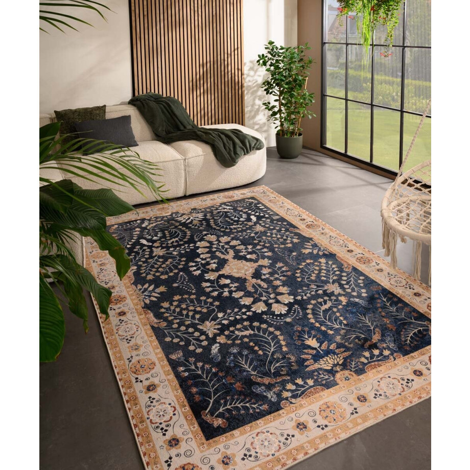 Vintage buitenkleed - Valenca Sera donkerblauw 80x150 cm afbeelding 1