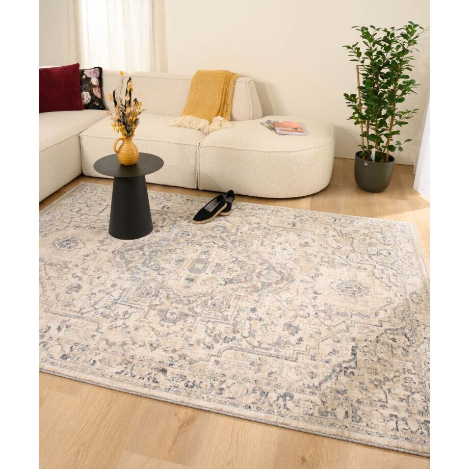 Vintage vloerkleed - Classic Bernard wit/blauw 80x150 Vintage vloerkleed - Classic Bernard wit/blauw 80x150 afbeelding 1