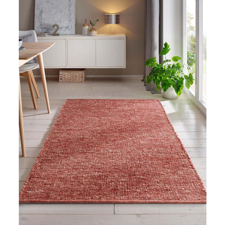 Wollen vloerkleed - Bokn rood 250x340 cm Wollen vloerkleed - Bokn rood 250x340 cm afbeelding 1