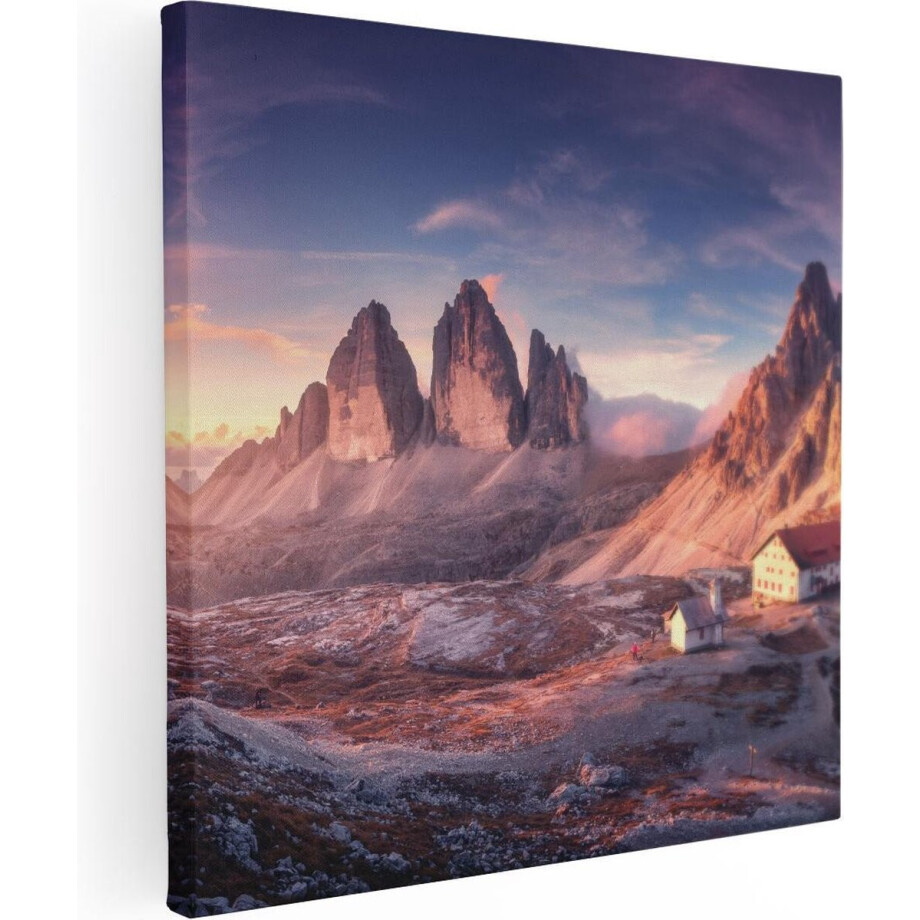 Artaza Canvas Schilderij Huisje Met Een Kerk In De Bergen - 30x30 - Klein - Foto Op Canvas - Canvas Print Artaza Canvas Schilderij Huisje Met Een Kerk In De Bergen - 30x30 - Klein - Foto Op Canvas - Canvas Print afbeelding 1