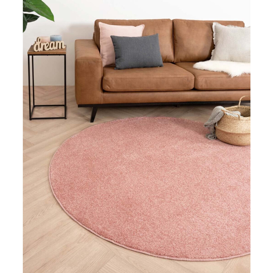 Rond vloerkleed Fine - roze 200 cm Rond vloerkleed Fine - roze 200 cm afbeelding 1