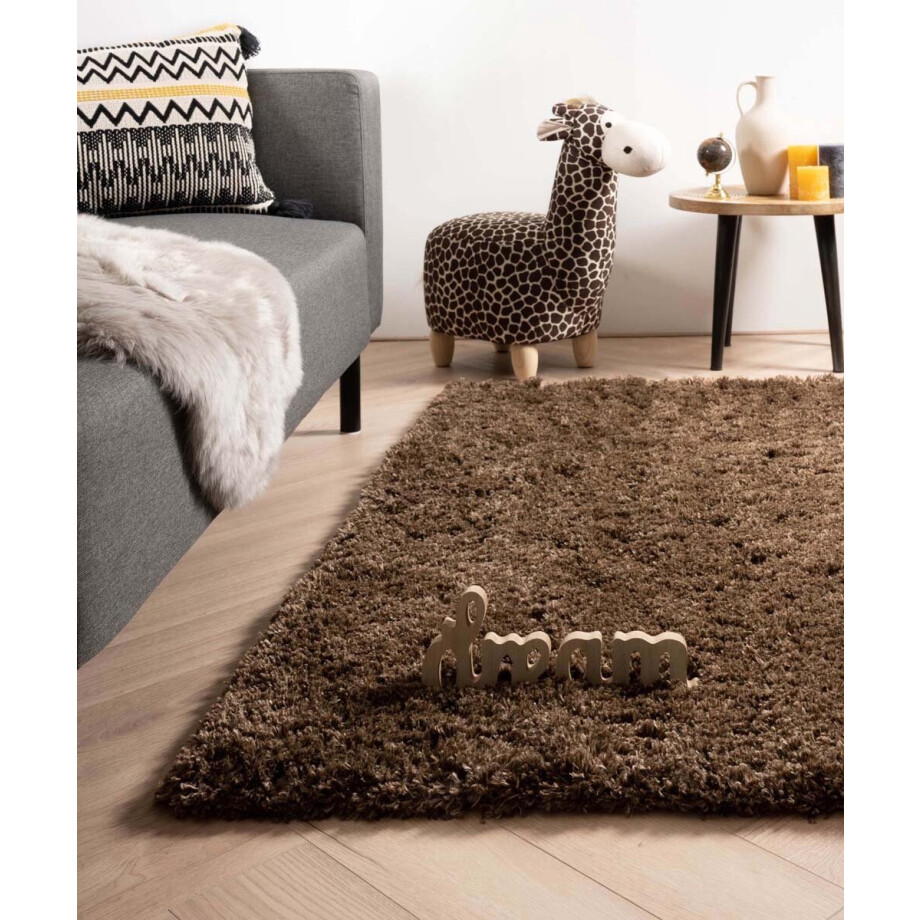 Hoogpolig vloerkleed - Cozy Shaggy - bruin 120x170 cm Hoogpolig vloerkleed - Cozy Shaggy - bruin 120x170 cm afbeelding 1