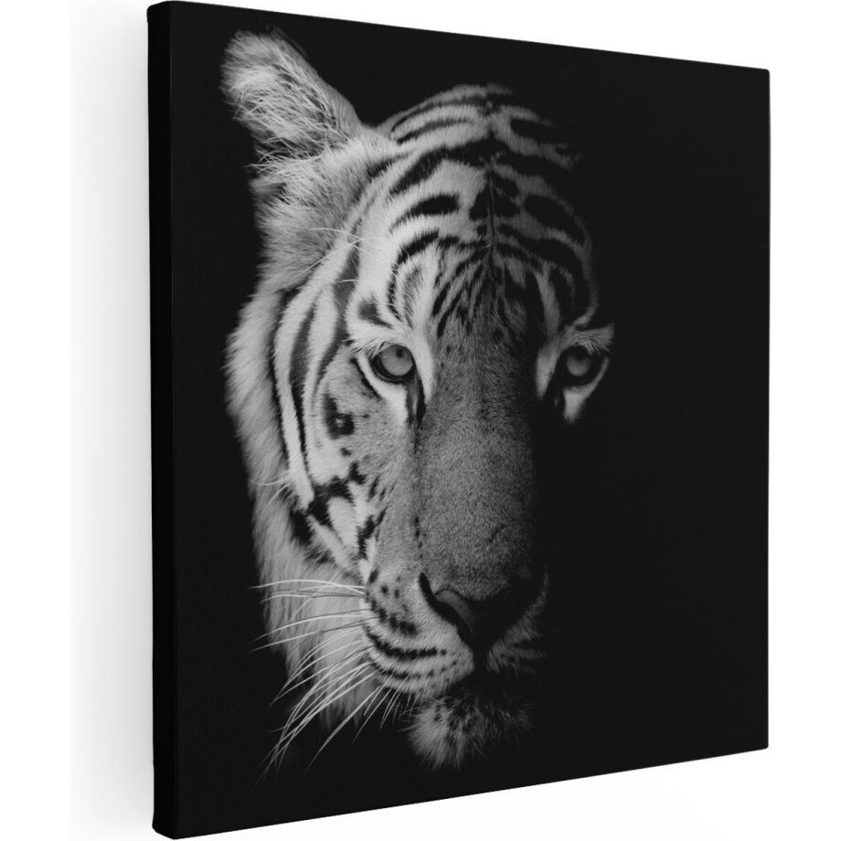 Artaza Canvas Schilderij Tijgerkop - Tijger - Zwart Wit - 90x90 - Groot - Foto Op Canvas - Canvas Print Artaza Canvas Schilderij Tijgerkop - Tijger - Zwart Wit - 90x90 - Groot - Foto Op Canvas - Canvas Print afbeelding 1