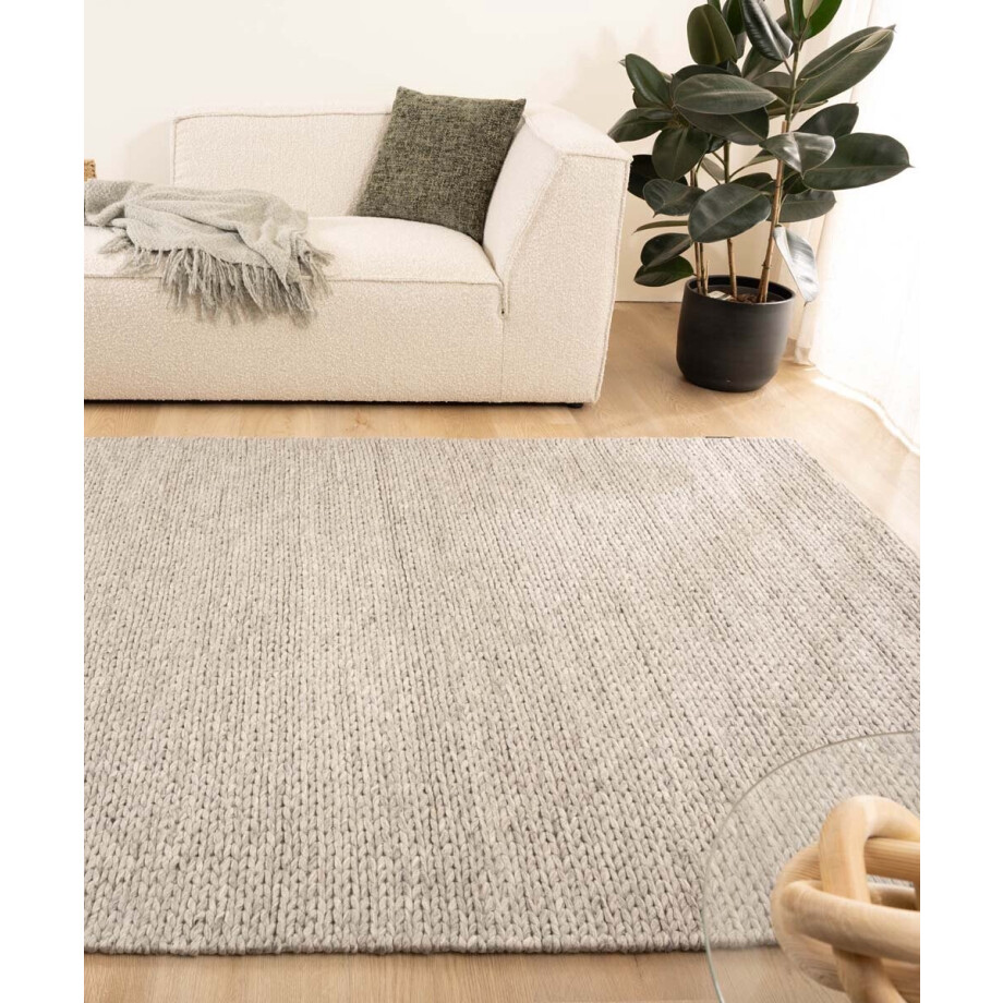 Wollen vloerkleed - Hyssing lichtgrijs 200x300 cm Wollen vloerkleed - Hyssing lichtgrijs 200x300 cm afbeelding 1